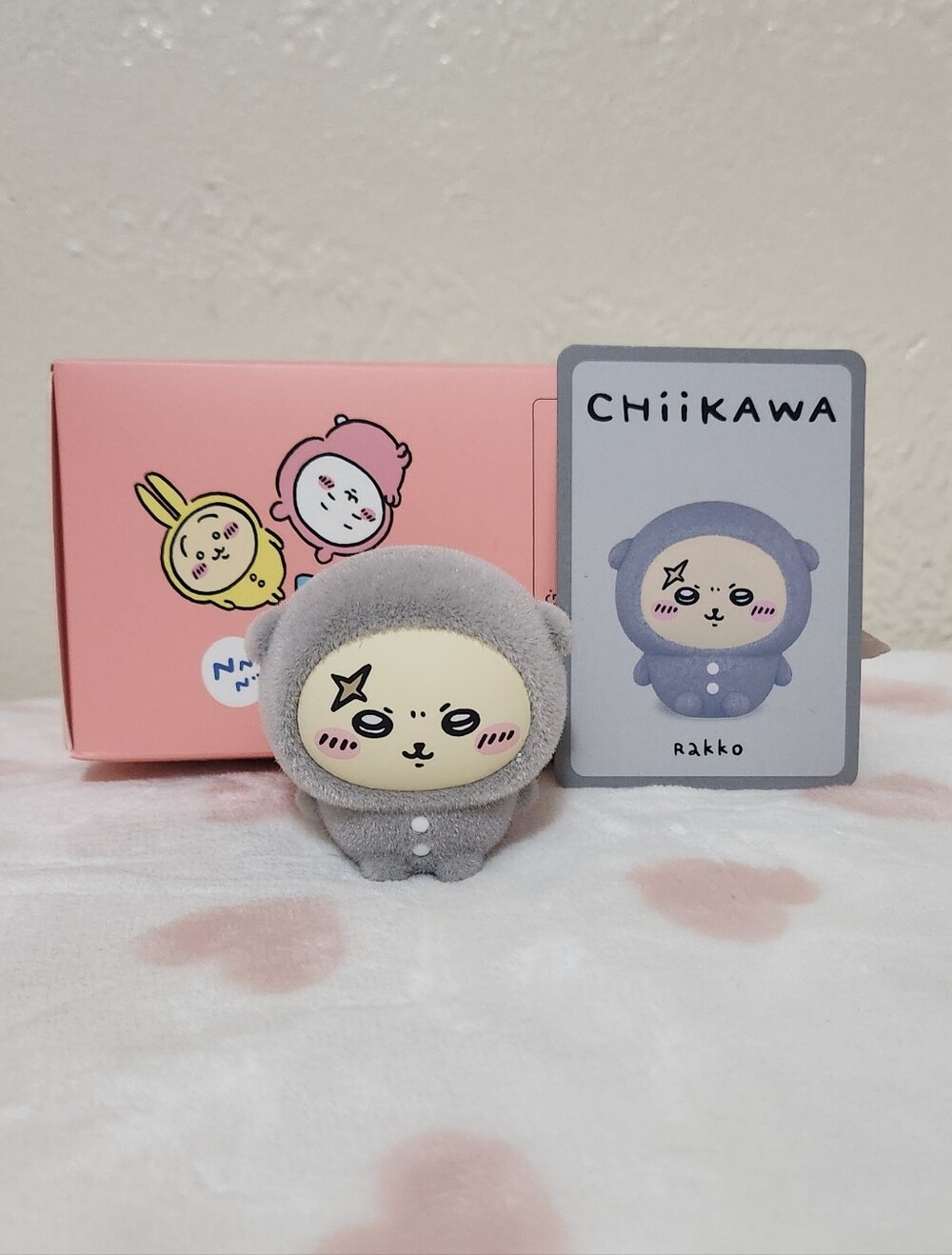 Chiikawa Pajama Party Flocked Figure Rakko